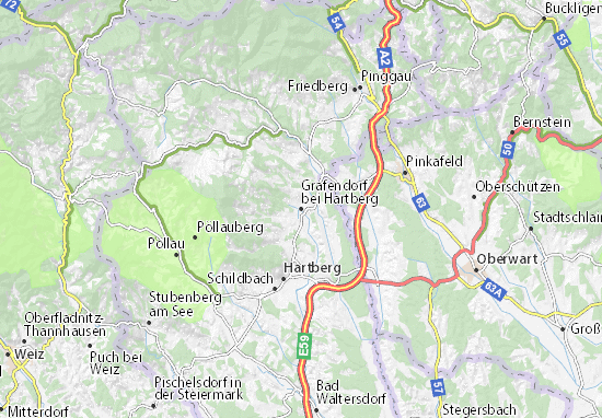 Mapa Grafendorf bei Hartberg