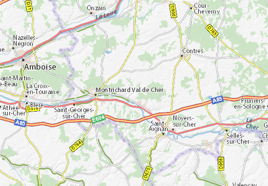 Karte Stadtplan Monthou-sur-Cher