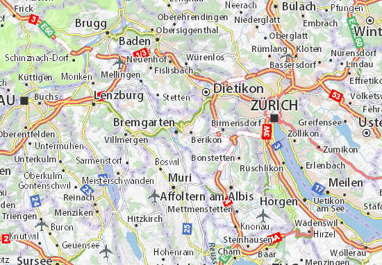 Karte Stadtplan Berikon