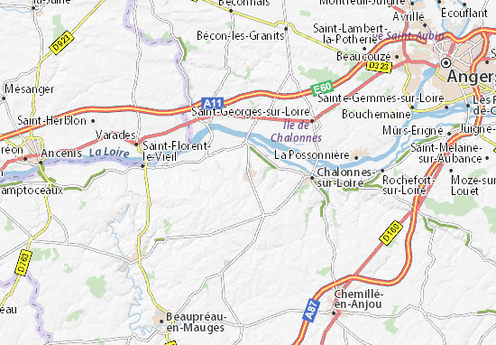 Karte Stadtplan Mauges-sur-Loire
