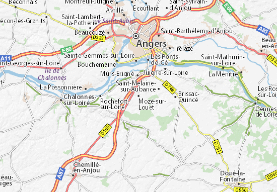 Karte Stadtplan Mozé-sur-Louet