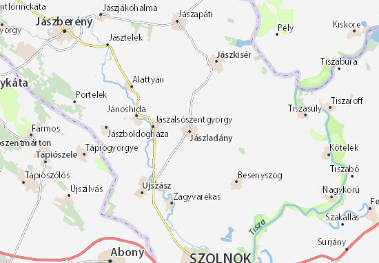 Karte Stadtplan Jászladány