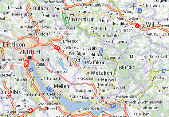 Kaart Plattegrond Pfäffikon