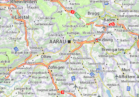 Karte Stadtplan Unterentfelden