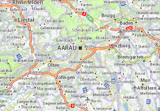 Karte Stadtplan Unterentfelden