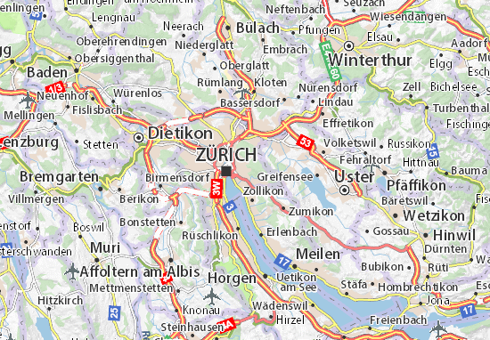 Karte Stadtplan Hottingen