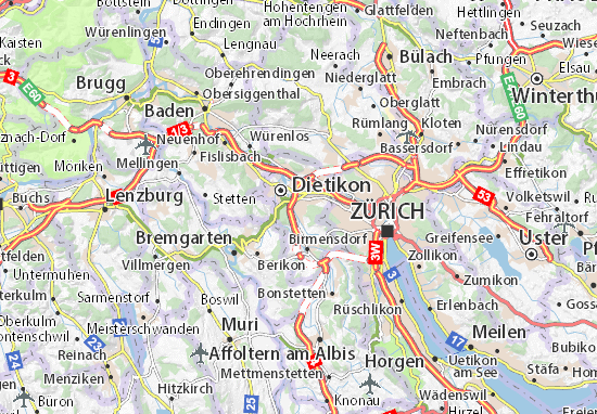 Karte Stadtplan Urdorf
