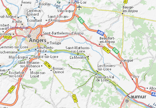 Kaart Plattegrond Saint-Mathurin-sur-Loire