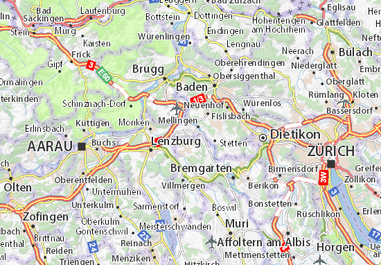 Karte Stadtplan Wohlenschwil