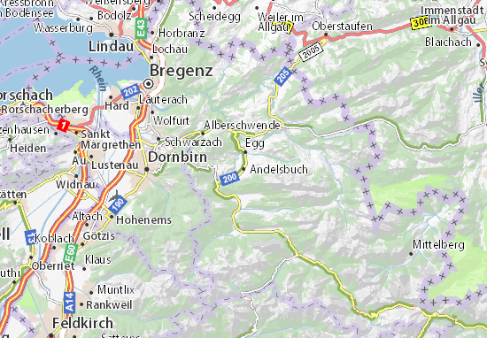 Mapa Andelsbuch