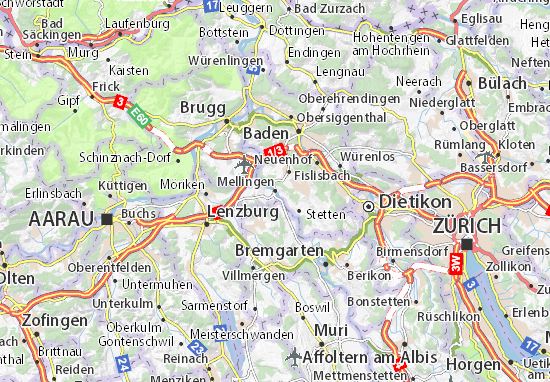Karte Stadtplan Mellingen