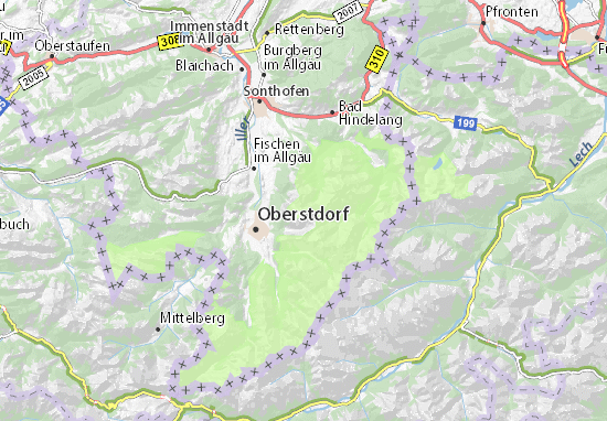 Carte MICHELIN Nebelhorn - plan Nebelhorn - ViaMichelin