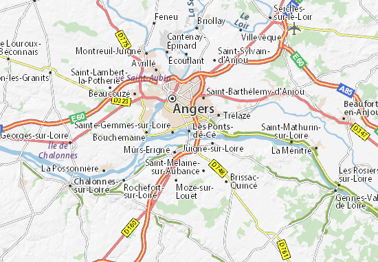 Karte Stadtplan Les Ponts-de-Cé