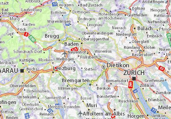 Mapa Oberrohrdorf
