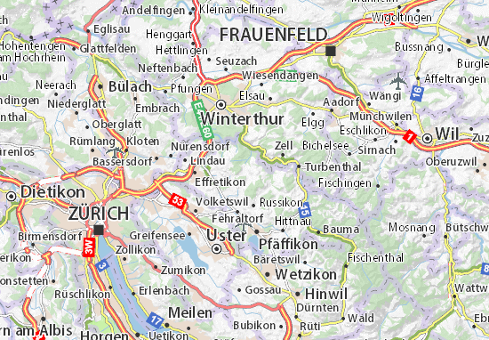 Karte Stadtplan Weisslingen