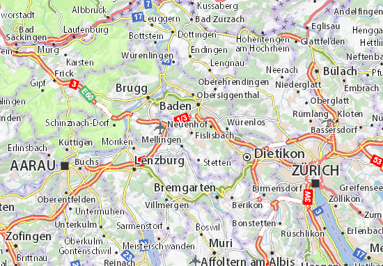 Karte Stadtplan Fislisbach