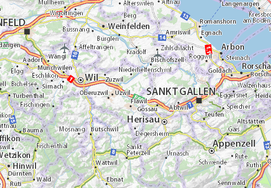 Karte Stadtplan Niederwil