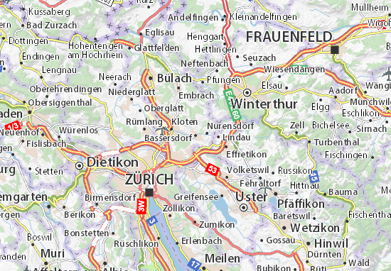 Kaart Plattegrond Bassersdorf