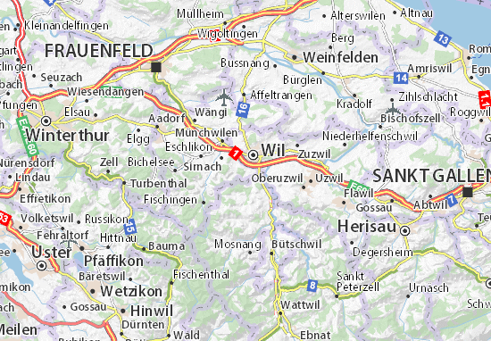 Karte Stadtplan Wilen