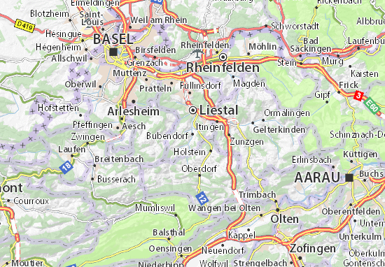 Karte Stadtplan Bubendorf