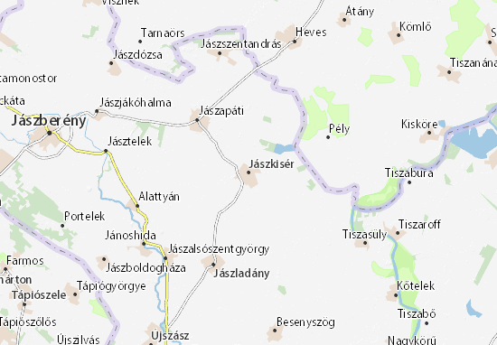Jászkisér Map
