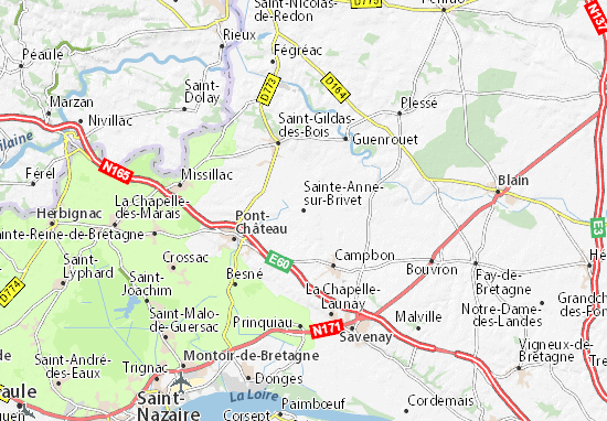 Kaart Plattegrond Sainte-Anne-sur-Brivet