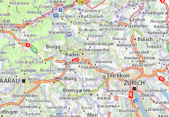 Karte Stadtplan Wettingen