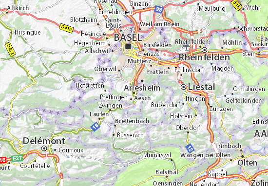 Karte Stadtplan Aesch