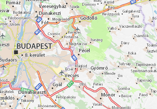 Karte Stadtplan Pécel