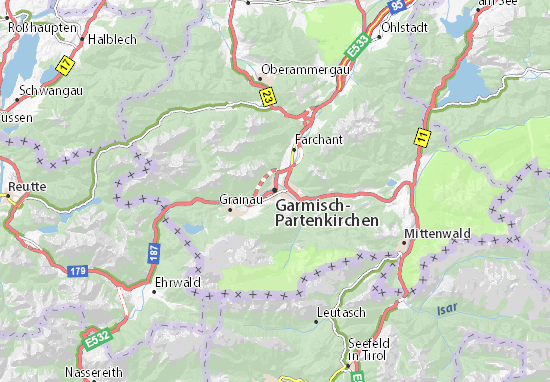 Kaart Plattegrond Garmisch-Partenkirchen