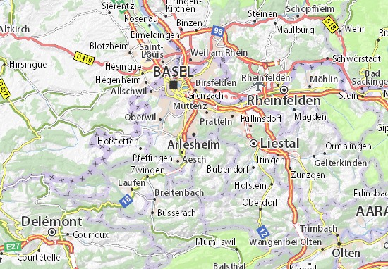 Kaart Plattegrond Arlesheim
