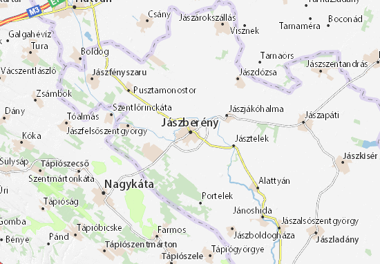 Kaart Plattegrond Jászberény