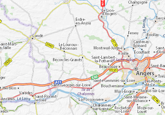 Karte Stadtplan Bécon-les-Granits