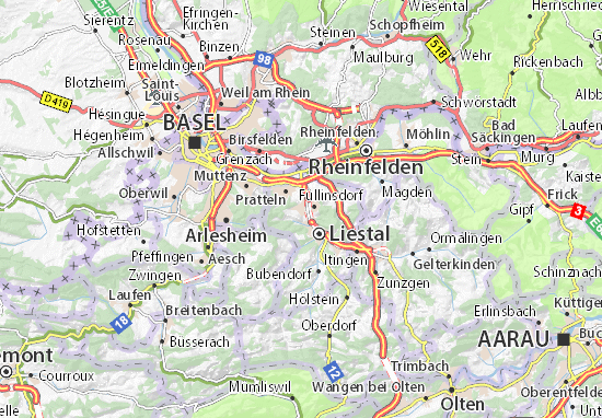 Karte Stadtplan Frenkendorf