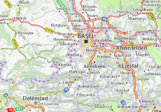 Kaart Plattegrond Oberwil