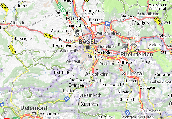 Karte Stadtplan Bottmingen