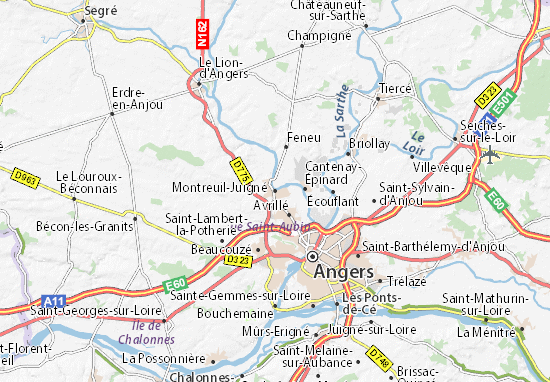 Kaart Plattegrond Montreuil-Juigné