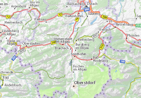 Karte Stadtplan Blaichach
