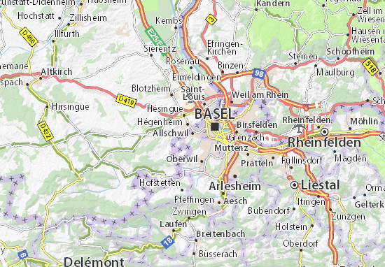 Karte Stadtplan Allschwil