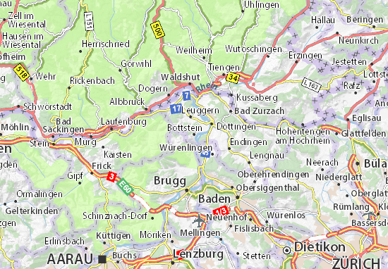 Karte Stadtplan Böttstein