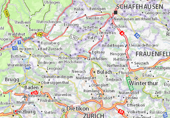 Karte Stadtplan Glattfelden