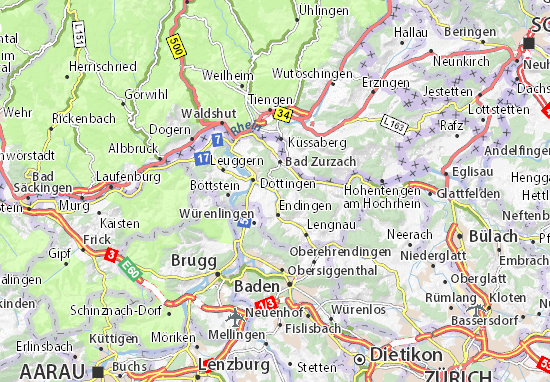 Karte Stadtplan Tegerfelden