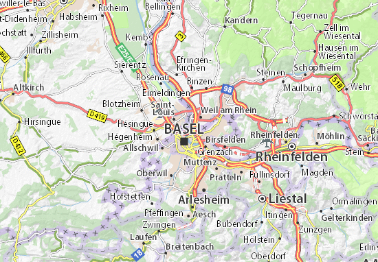 Karte Stadtplan Basel Rheinhafen