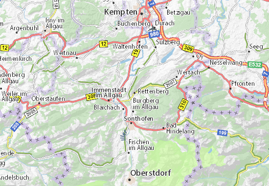 Karte Stadtplan Rettenberg
