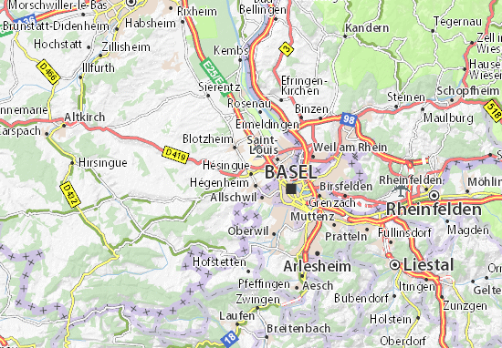 Karte Stadtplan Hésingue