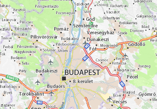Kaart Plattegrond Újpest