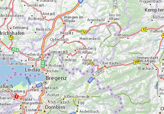 Kaart Plattegrond Weiler im Allgäu