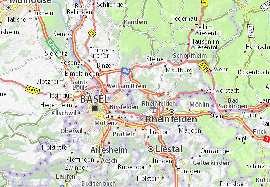 Karte Stadtplan Oberinzlingen