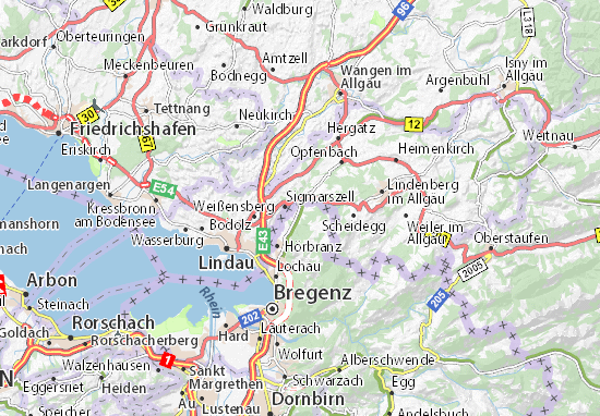 Karte Stadtplan Hohenweiler