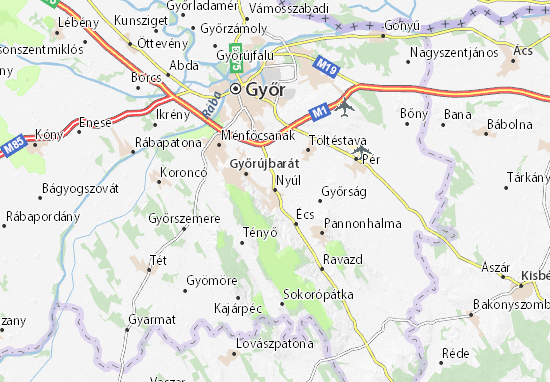 Karte Stadtplan Nyúl
